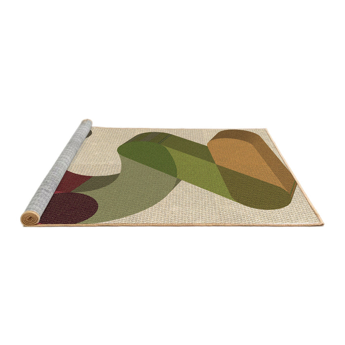 Sideview of Machine Washable Transitional Saddle Brown Rug, wshpat2114brn