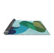 Thickness of Patterned Greenish Blue Green Rug, pat2114lblu