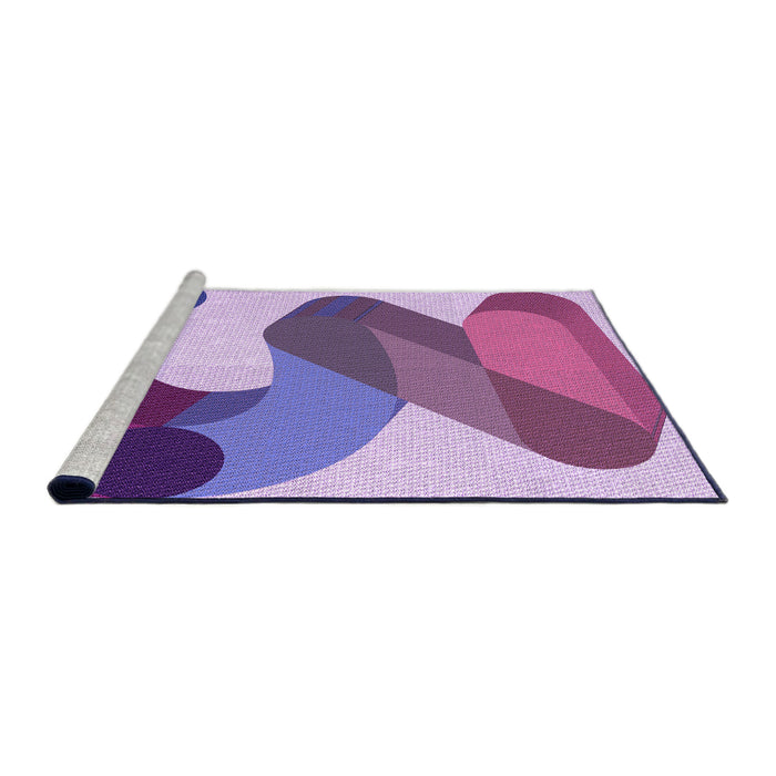 Sideview of Machine Washable Transitional Dark Orchid Purple Rug, wshpat2114pur