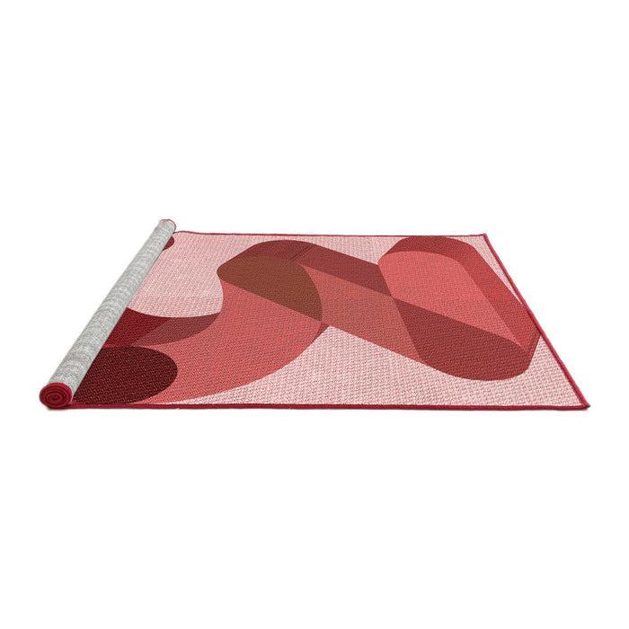 Sideview of Machine Washable Transitional Red Rug, wshpat2114rd