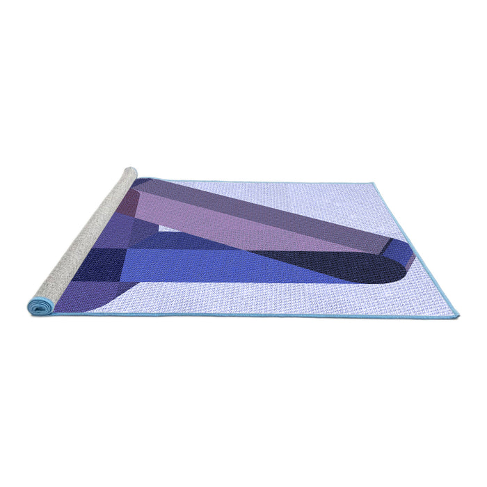 Sideview of Machine Washable Transitional Deep Periwinkle Purple Rug, wshpat2115blu