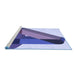 Sideview of Machine Washable Transitional Deep Periwinkle Purple Rug, wshpat2115blu