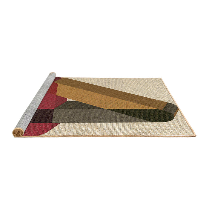 Sideview of Machine Washable Transitional Dark Sienna Brown Rug, wshpat2115brn