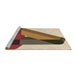 Sideview of Machine Washable Transitional Dark Sienna Brown Rug, wshpat2115brn