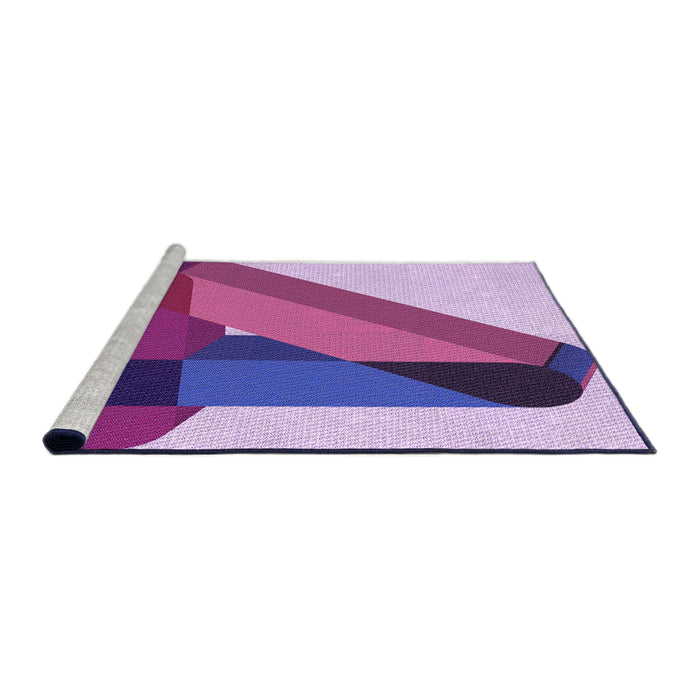 Sideview of Machine Washable Transitional Dark Orchid Purple Rug, wshpat2115pur