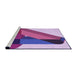 Sideview of Machine Washable Transitional Dark Orchid Purple Rug, wshpat2115pur