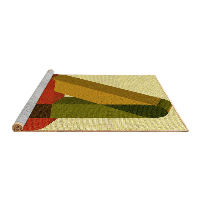 Sideview of Machine Washable Transitional Mahogany Brown Rug, wshpat2115yw