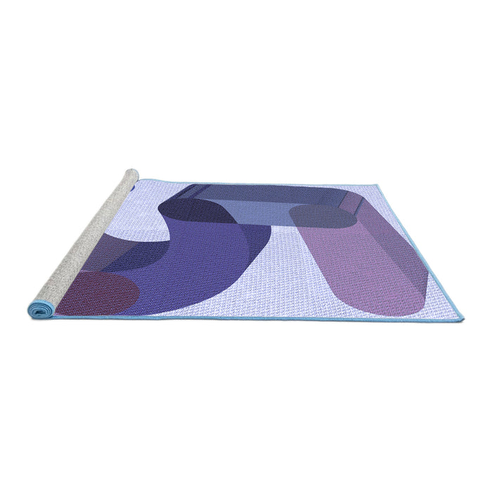 Sideview of Machine Washable Transitional Deep Periwinkle Purple Rug, wshpat2116blu