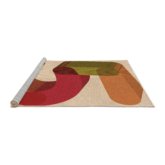 Sideview of Machine Washable Transitional Brown Sand Brown Rug, wshpat2116org