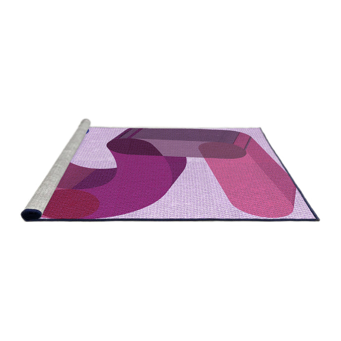 Sideview of Machine Washable Transitional Medium Violet Red Pink Rug, wshpat2116pur