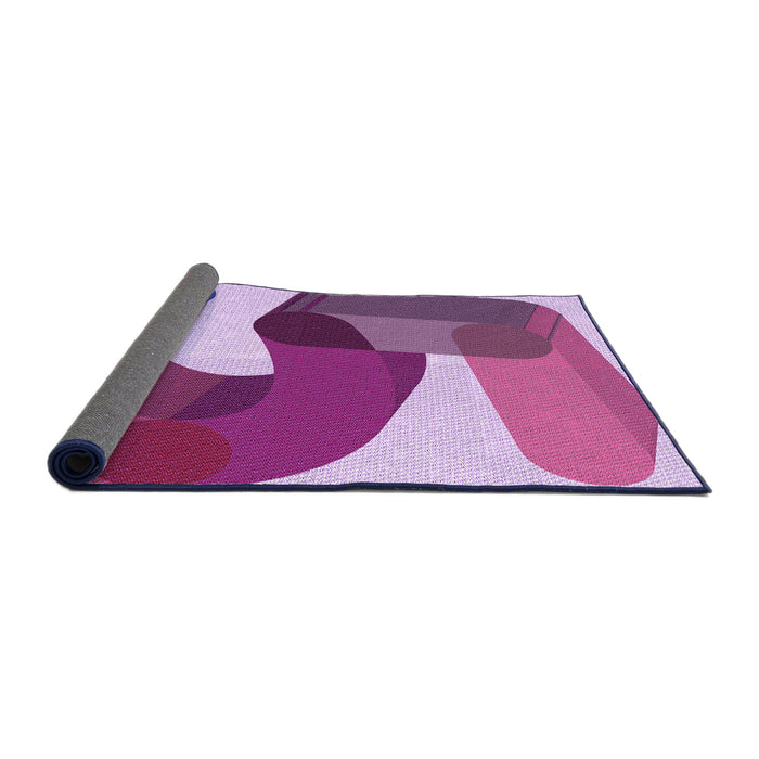 Thickness of Patterned Medium Violet Red Pink Rug, pat2116pur