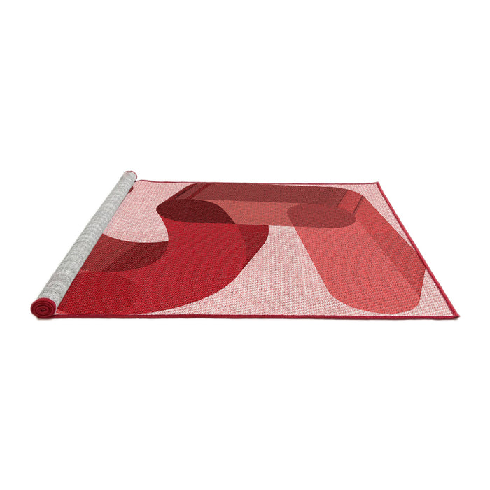Sideview of Machine Washable Transitional Light Coral Pink Rug, wshpat2116rd