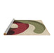 Sideview of Machine Washable Transitional Ginger Brown Green Rug, wshpat2117brn