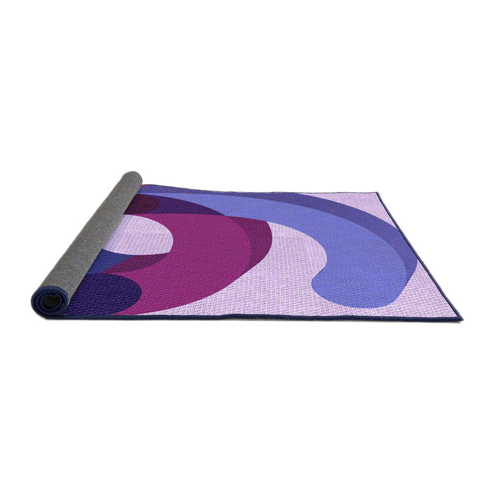 Thickness of Patterned Bright Lilac Purple Rug, pat2117pur