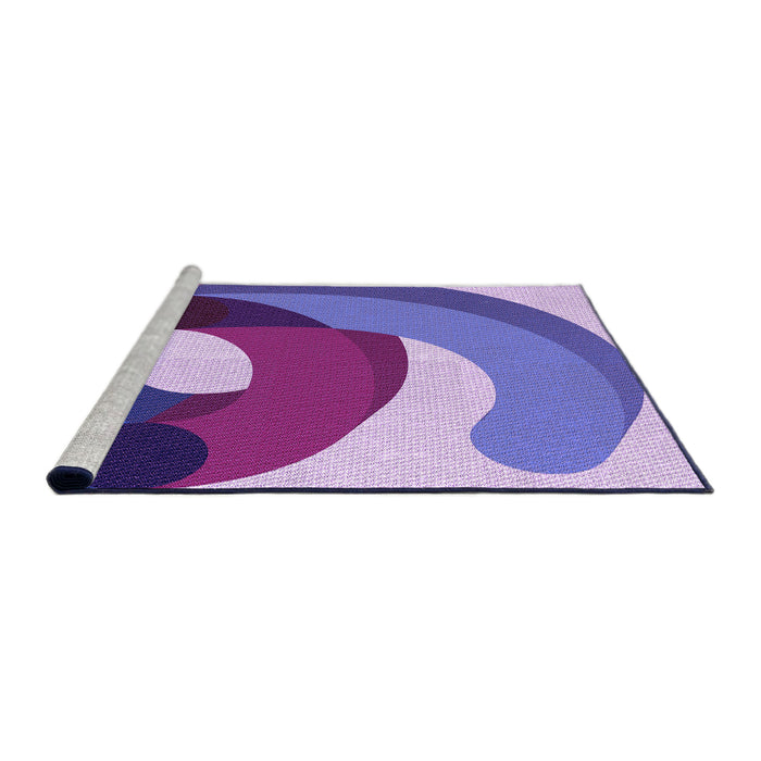 Sideview of Machine Washable Transitional Bright Lilac Purple Rug, wshpat2117pur