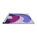 Sideview of Machine Washable Transitional Bright Lilac Purple Rug, wshpat2117pur