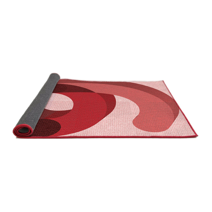 Thickness of Patterned Light Coral Pink Rug, pat2117rd