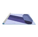 Sideview of Machine Washable Transitional Sapphire Blue Rug, wshpat2118blu