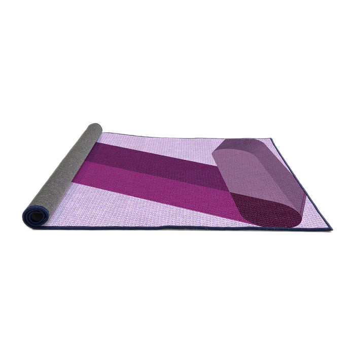 Thickness of Patterned Medium Violet Red Pink Rug, pat2118pur