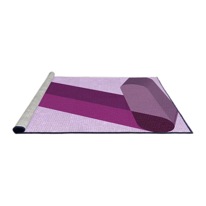 Sideview of Machine Washable Transitional Medium Violet Red Pink Rug, wshpat2118pur