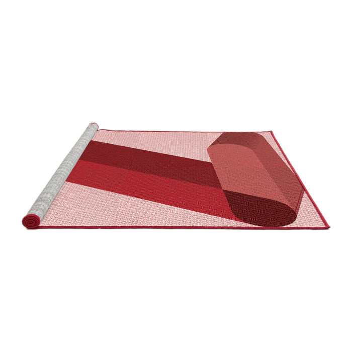 Sideview of Machine Washable Transitional Pastel Pink Rug, wshpat2118rd