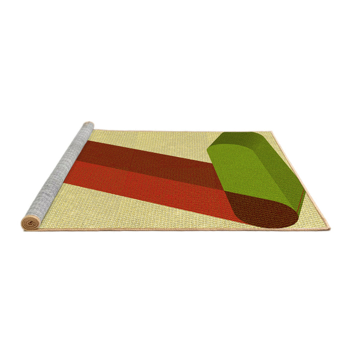 Sideview of Machine Washable Transitional Mahogany Brown Rug, wshpat2118yw