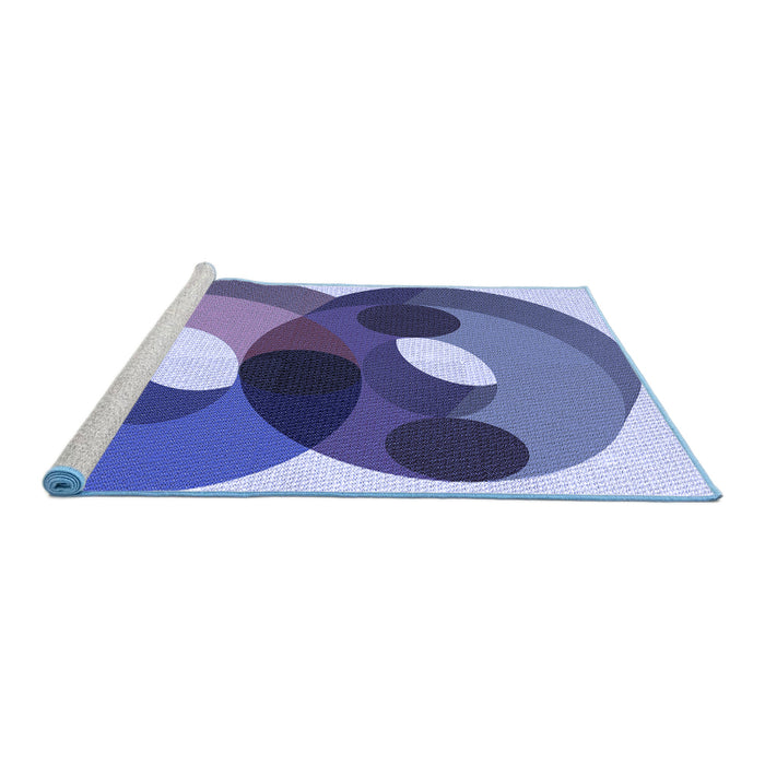Sideview of Machine Washable Transitional Deep Periwinkle Purple Rug, wshpat2119blu