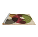 Sideview of Machine Washable Transitional Brown Green Rug, wshpat2119brn