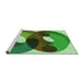 Sideview of Machine Washable Transitional Green Rug, wshpat2119grn