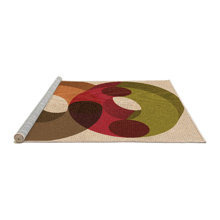 Sideview of Machine Washable Transitional Brown Sand Brown Rug, wshpat2119org