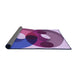 Thickness of Patterned Dark Magenta Purple Rug, pat2119pur