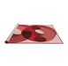 Sideview of Machine Washable Transitional Red Rug, wshpat2119rd