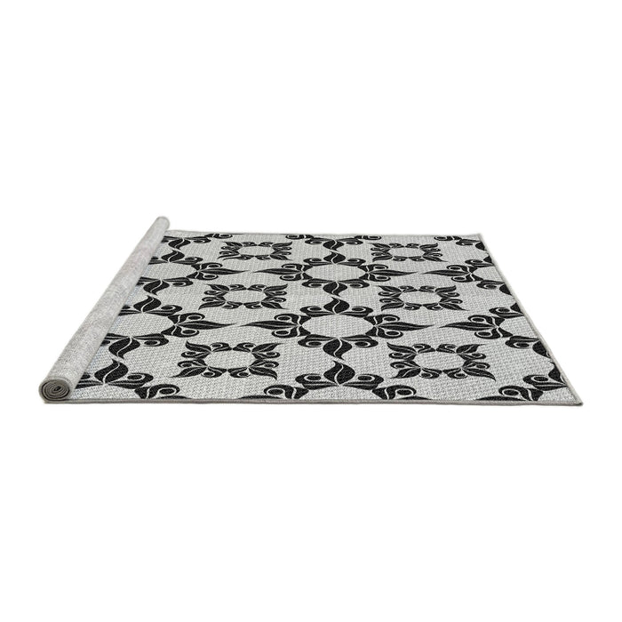 Sideview of Machine Washable Transitional Platinum Gray Rug, wshpat212gry