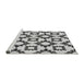 Sideview of Machine Washable Transitional Platinum Gray Rug, wshpat212gry