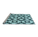 Sideview of Machine Washable Transitional Blue Rug, wshpat212lblu