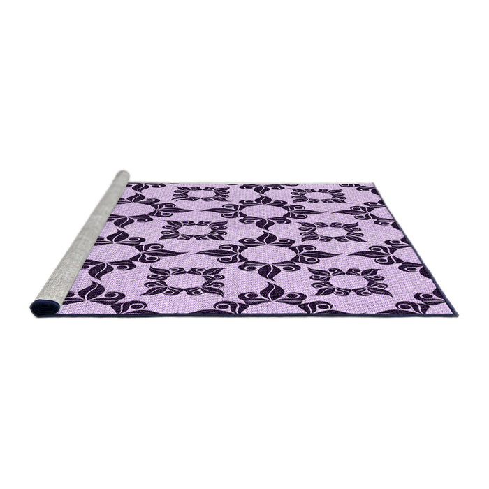 Sideview of Machine Washable Transitional Purple Rug, wshpat212pur