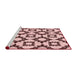 Sideview of Machine Washable Transitional Brown Red Rug, wshpat212rd