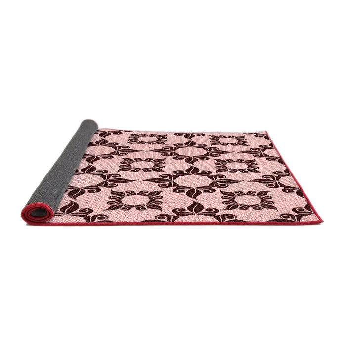Thickness of Patterned Brown Red Rug, pat212rd