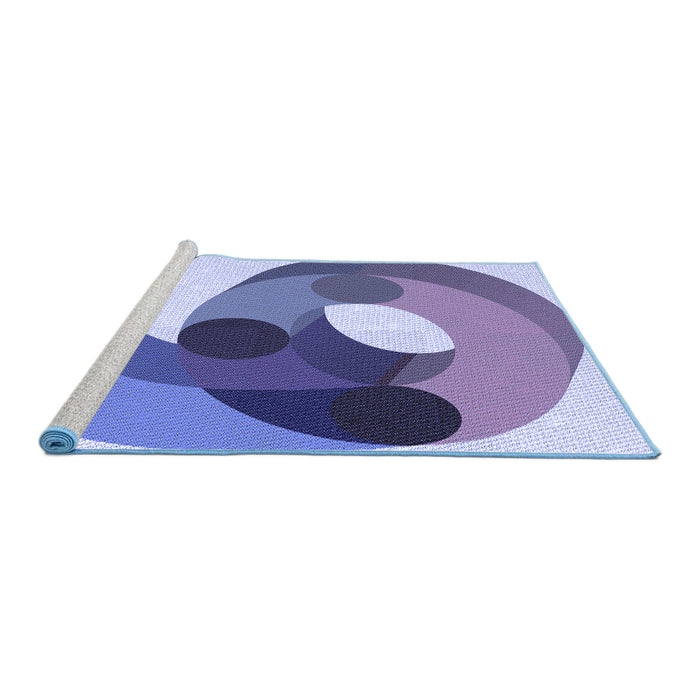 Sideview of Machine Washable Transitional Deep Periwinkle Purple Rug, wshpat2120blu