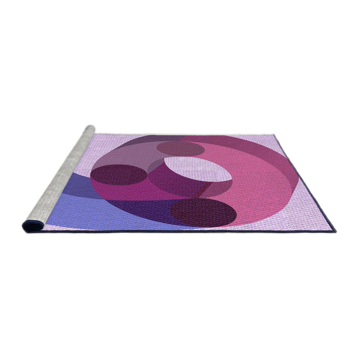 Sideview of Machine Washable Transitional Bright Lilac Purple Rug, wshpat2120pur