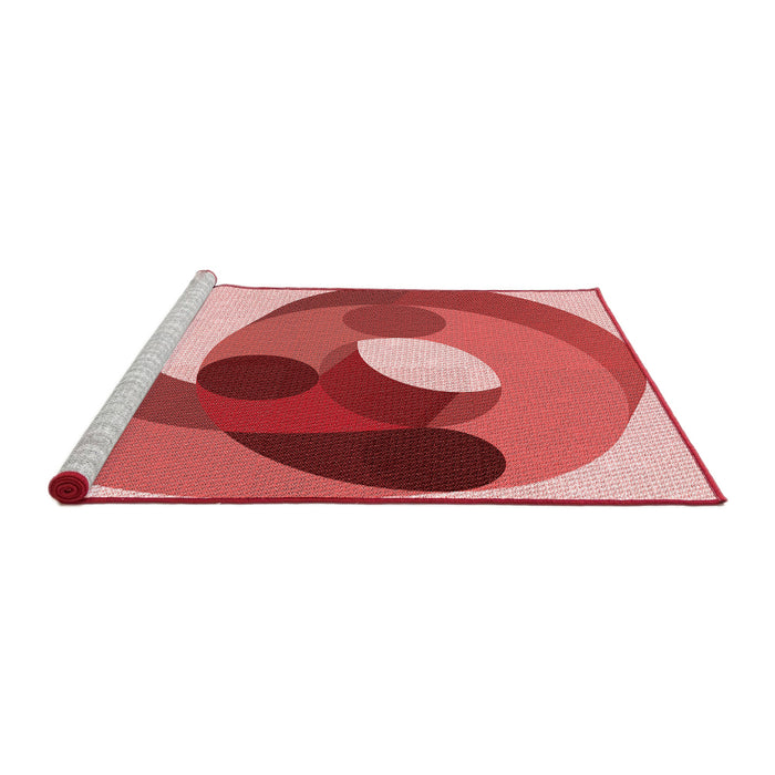 Sideview of Machine Washable Transitional Light Coral Pink Rug, wshpat2120rd