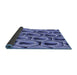 Thickness of Patterned Denim Blue Rug, pat2121blu