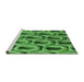 Sideview of Machine Washable Transitional Green Rug, wshpat2121grn