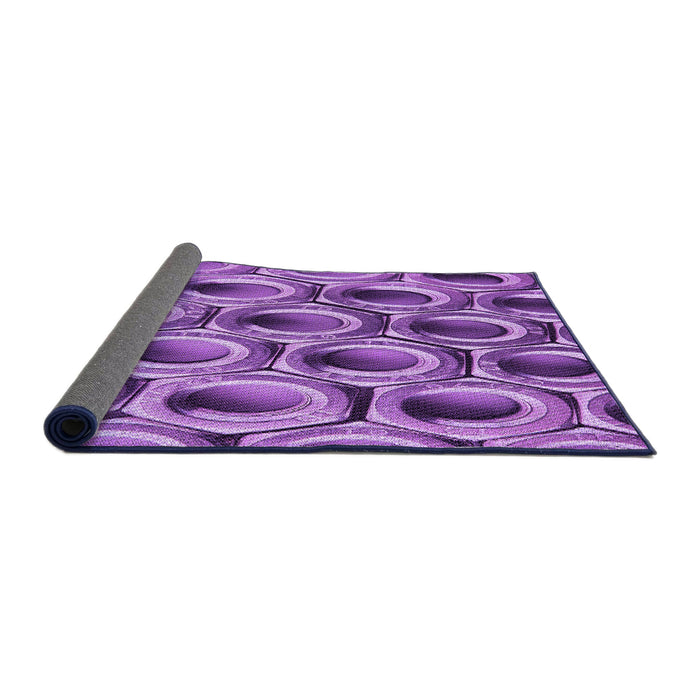 Thickness of Patterned Violet Purple Rug, pat2121pur