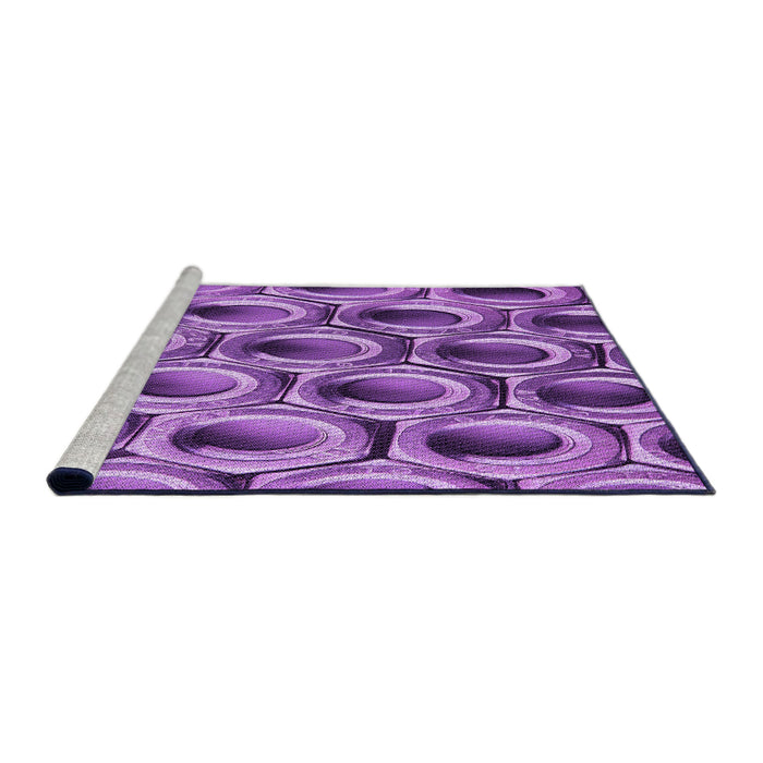 Sideview of Machine Washable Transitional Violet Purple Rug, wshpat2121pur