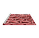 Sideview of Machine Washable Transitional Red Rug, wshpat2121rd