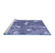 Sideview of Machine Washable Transitional Deep Periwinkle Purple Rug, wshpat2122blu