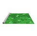 Sideview of Machine Washable Transitional Lime Green Rug, wshpat2122grn