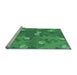 Sideview of Machine Washable Transitional Neon Green Rug, wshpat2122lblu