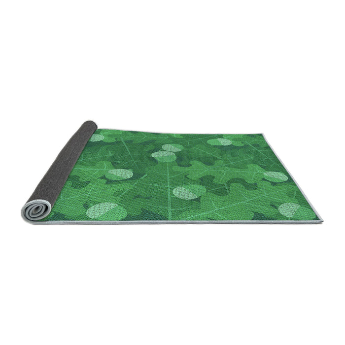 Thickness of Patterned Neon Green Rug, pat2122lblu